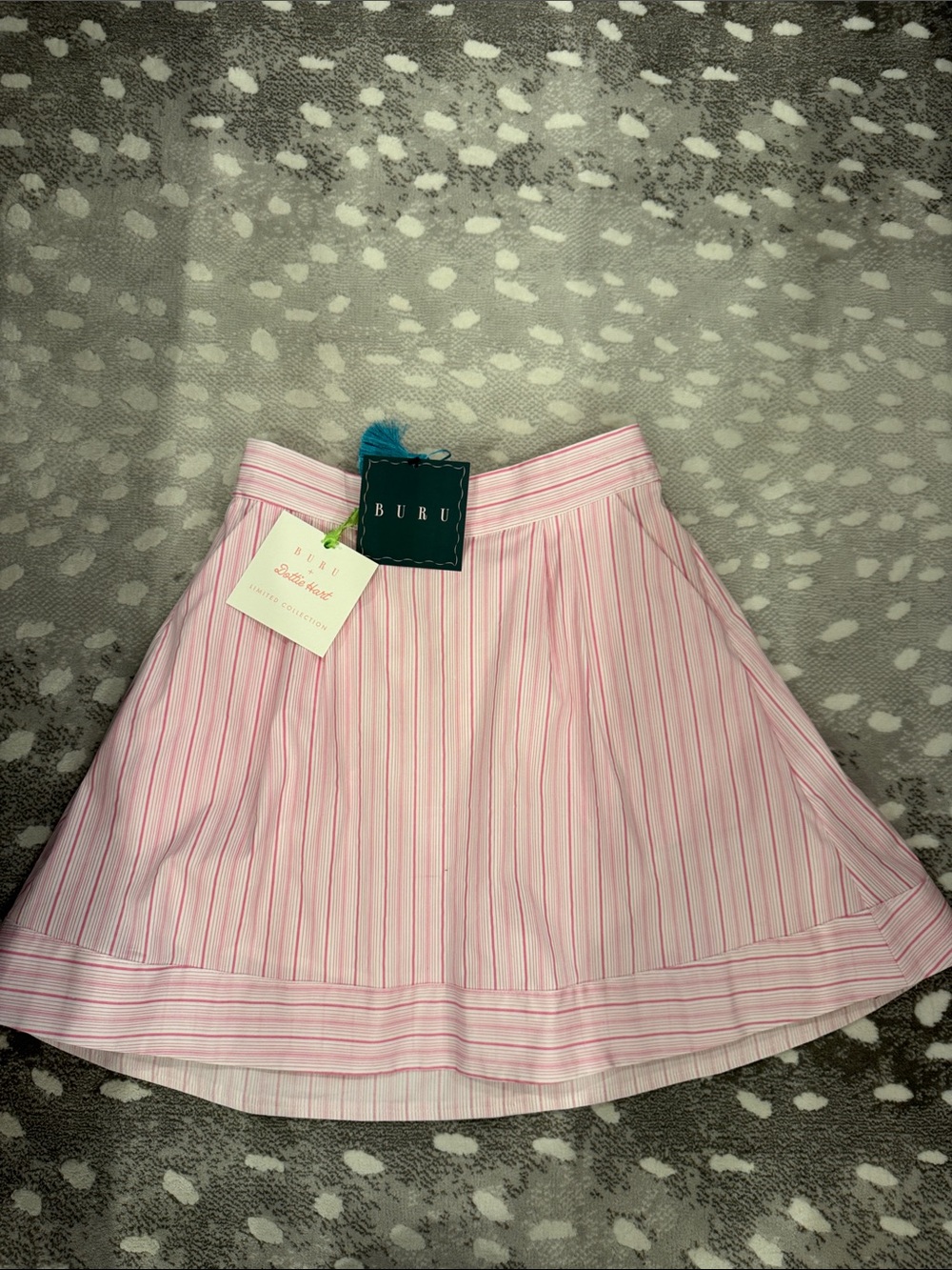 Buru Pink Striped Circle Skirt